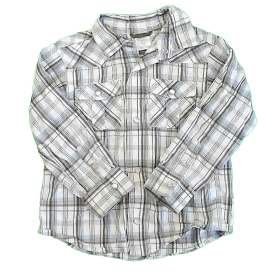 Gymboree Boys Blue | Green Plaid Button Down Long Sleeve Size: 3T Blue | Green Plaid