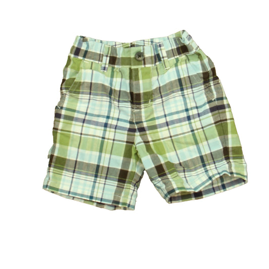 Janie and Jack Boys Blue | Green Plaid Shorts Size: 6-12 Months Blue | Green Plaid