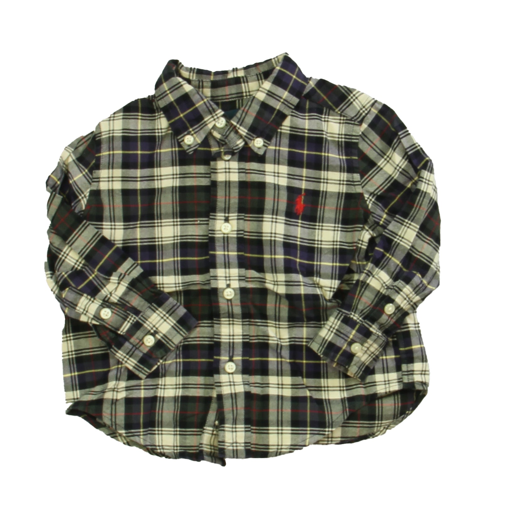 Ralph Lauren Boys Blue | Green | Red Plaid Button Down Long Sleeve Size: 18 Months Blue | Green | Red Plaid