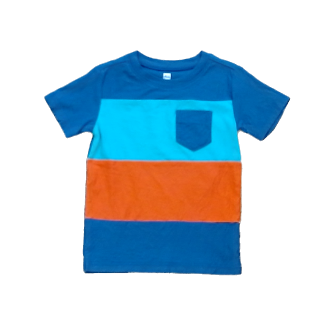 Tea Collection Boys Blue Green Red Stripe Shirt Size: 4T Blue Green Red Stripe