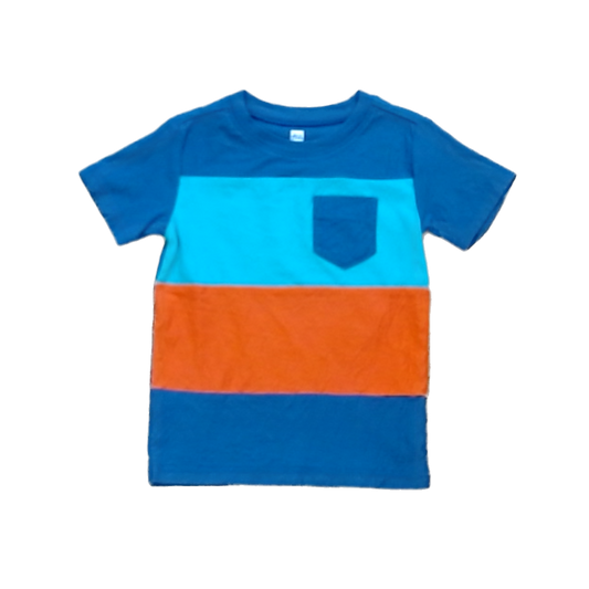 Tea Collection Boys Blue Green Red Stripe Shirt Size: 4T Blue Green Red Stripe