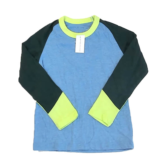 Rockets Of Awesome Boys Blue | Green Sleeves Long Sleeve T-Shirt Size: 5T Blue | Green Sleeves