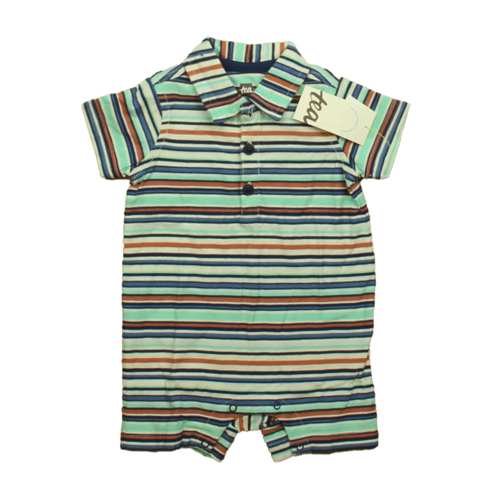 Tea Boys Blue | Green Stripe Romper Size: 3-6 Months