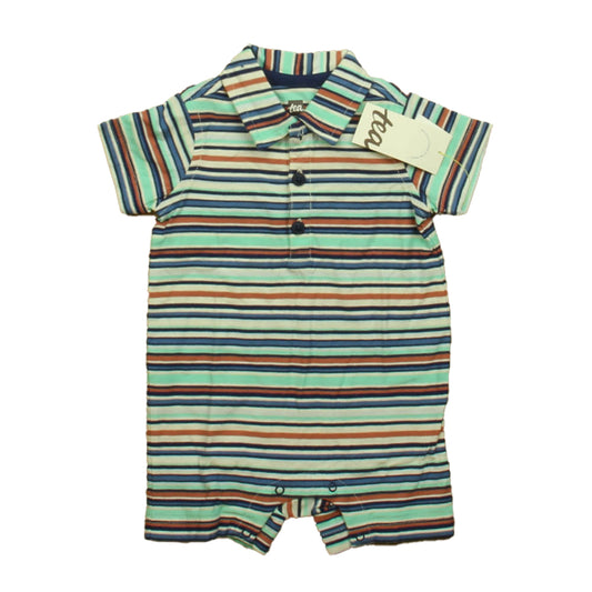 Tea Boys Blue | Green Stripe Romper Size: 3-6 Months