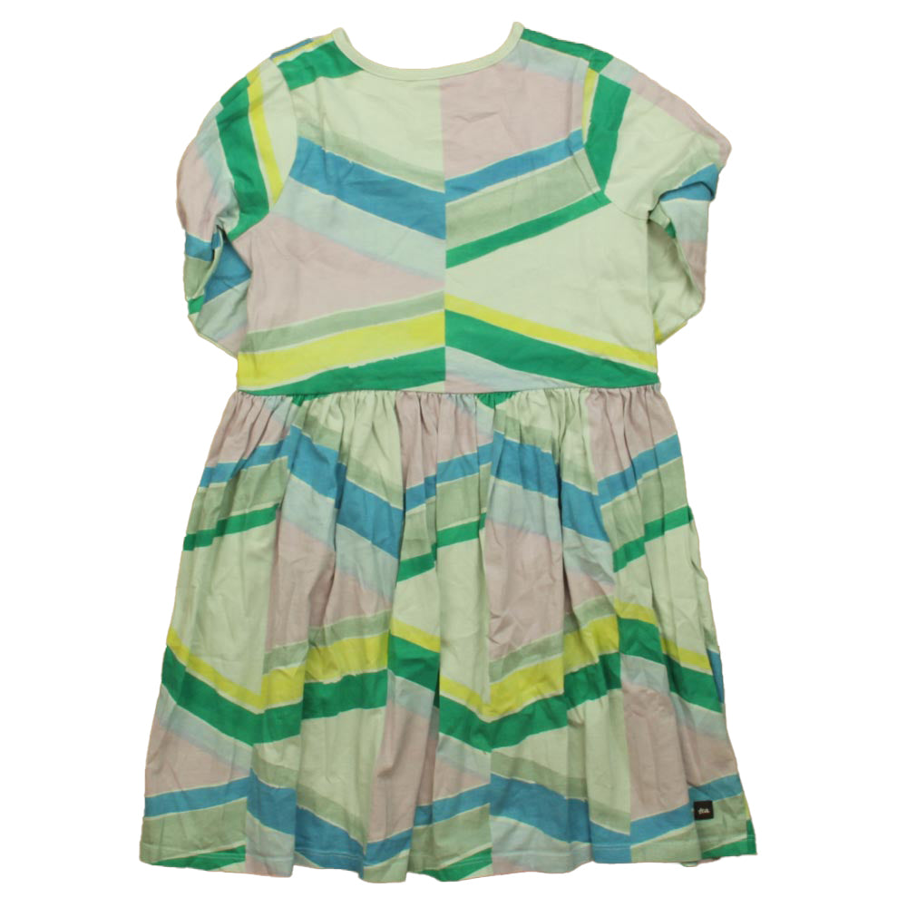 Tea Collection Girls Blue | Green Stripe Dress Size: 10 Years Blue | Green Stripe