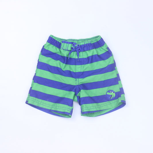 Little Me Boys Blue | Green Stripes Trunks Size: 12 Months