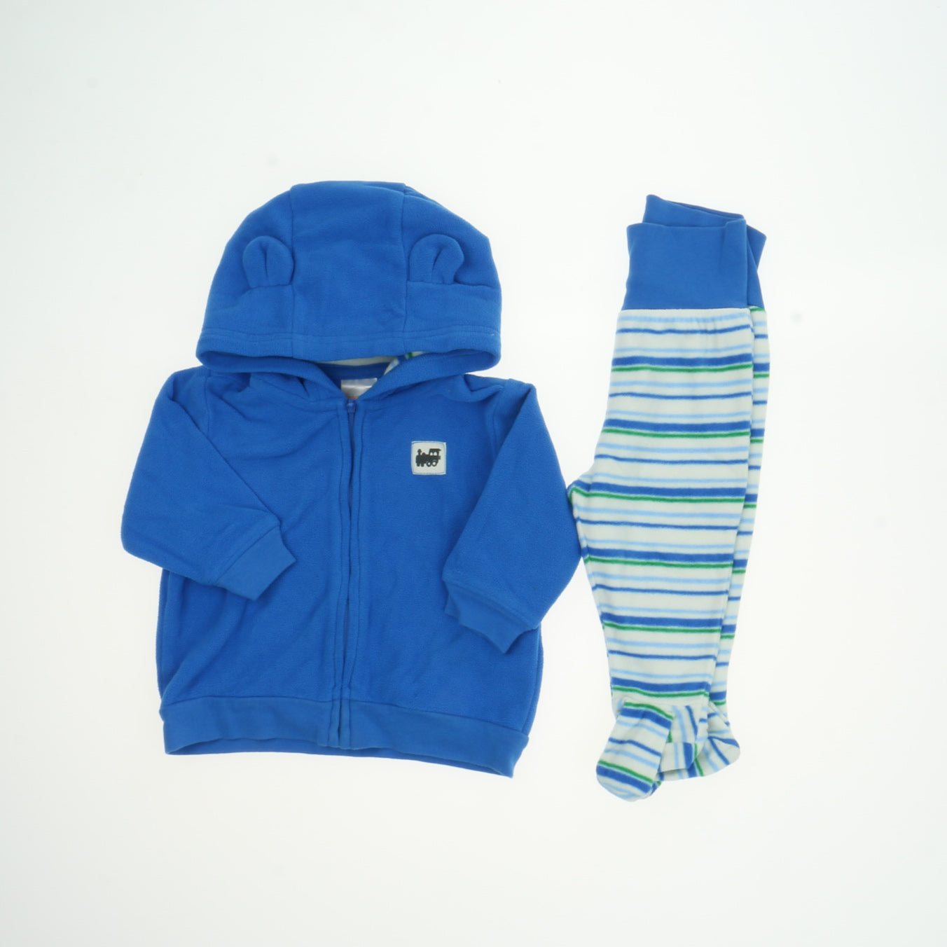 Gymboree Boys Blue | Green | White Stripes Apparel Sets Size: 3-6 Months