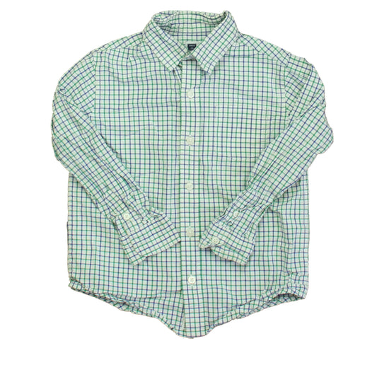 Janie and Jack Boys Blue | Green | White Button Down Long Sleeve Size: 4T