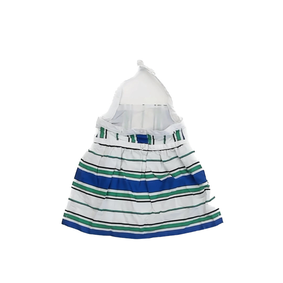 Janie and Jack Girls Blue | Green | White Dress Size: 3-6 Months Blue | Green | White