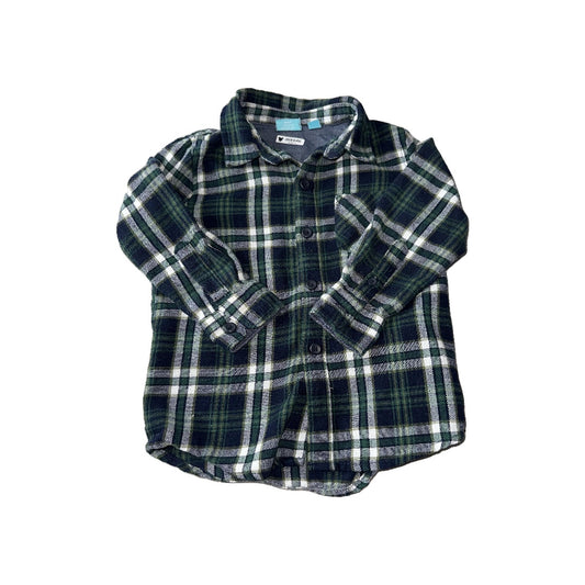 Bear Camp Boys Blue | green | White Button Down Short Sleeve Size: 18-24 months Blue | green | White