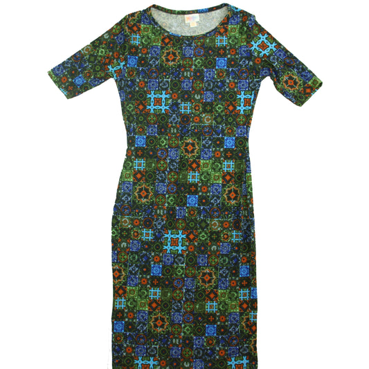 Lula roe Girls Blue | Green Dress Size: Junior XXS Blue | Green