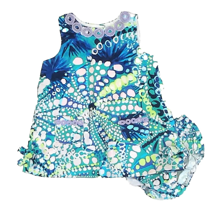 Lilly Pulitzer Girls Blue | Green Dress Size: 18-24 Months Blue | Green