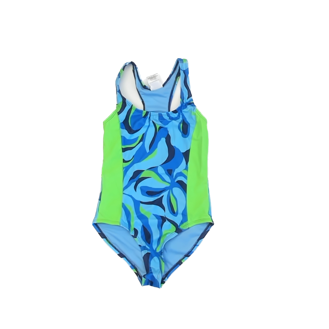 Spyder Girls Blue | Green 1-piece Swimsuit Size: 7-8 Years Blue | Green