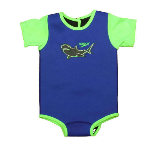 Speedo Boys Blue | Green 1-piece Swimsuit Size: 12-24 Months