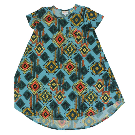 LuLaRoe Girls Blue | Green Dress Size: 10 Years Blue | Green