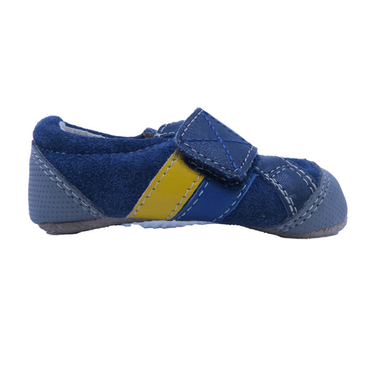 See Kai Run Boys Blue | Grey | Yellow Booties Size: 6-12 Months Blue | Grey | Yellow