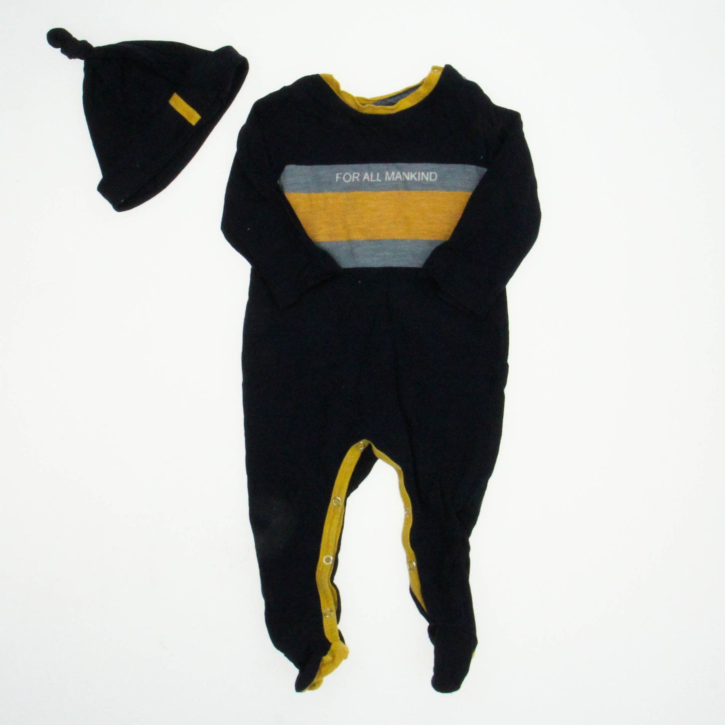 7 for all Mankind Boys Blue | Grey | Yellow Long Sleeve Outfit Size: 3-6 Months