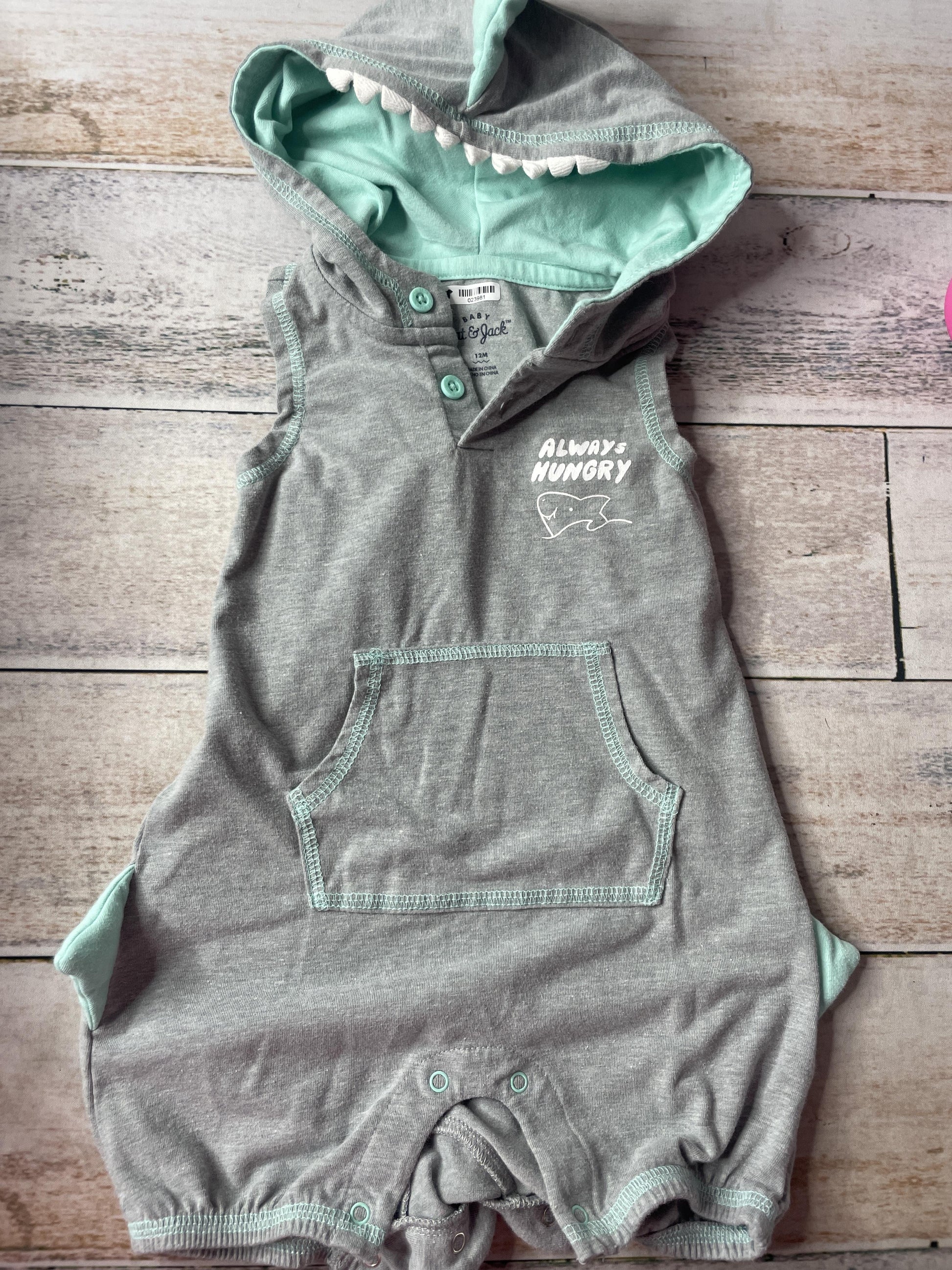 Cat & Jack Unisex Blue | Grey Romper Size: 12 months Blue | Grey
