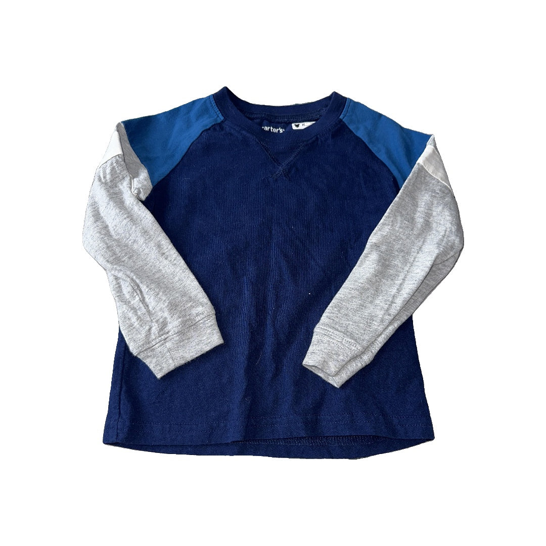 Carters Boys Blue | Grey Long Sleeve Shirt Size: 24 months Blue | Grey