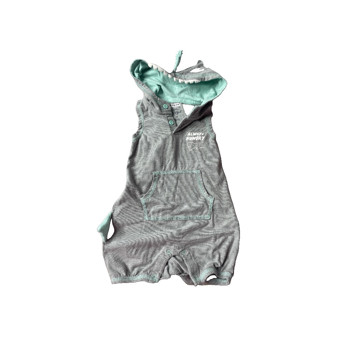 Cat & Jack Unisex Blue | Grey Romper Size: 12 months Blue | Grey
