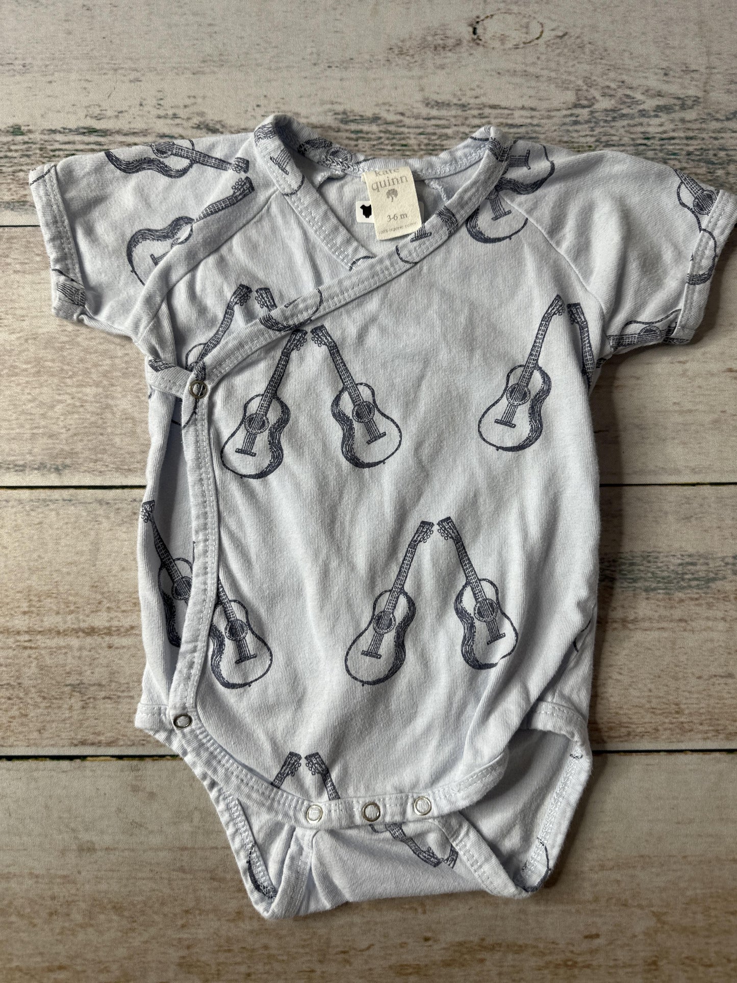 Kate Quinn Boys Blue | guitars Onesie Size: 3-6 months Blue | guitars
