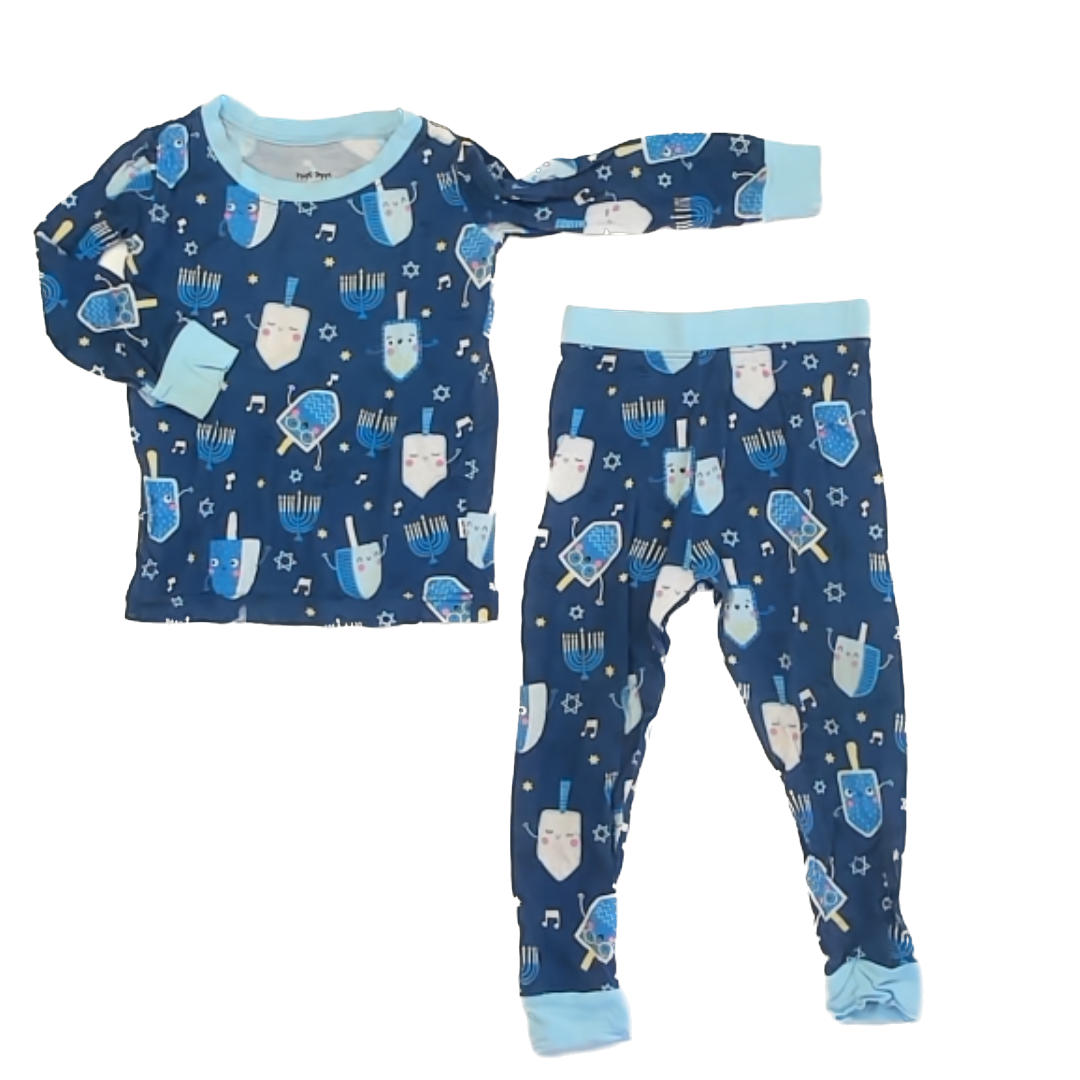 Little Sleepies Unisex Blue | Hanukkah 2-piece Pajamas Size: 12-18 Months Blue | Hanukkah