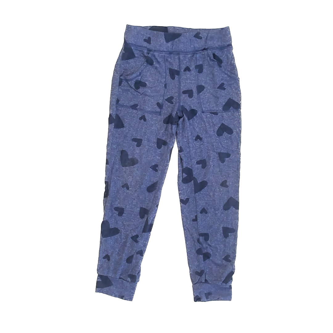 Cat & Jack Girls Blue Hearts Casual Pants Size: 6-7 years Blue Hearts