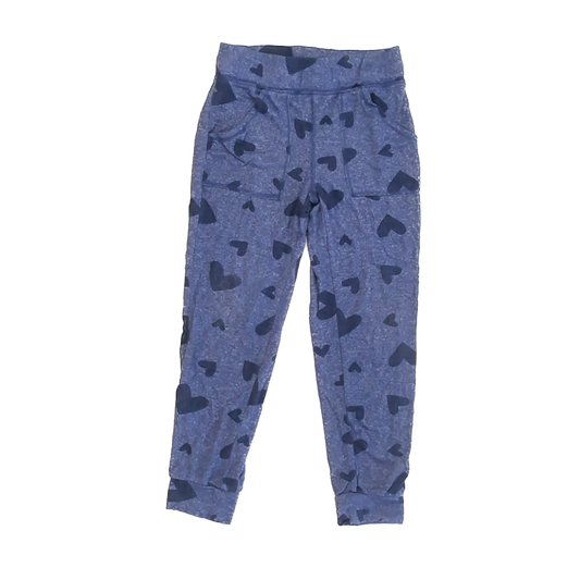 Cat & Jack Girls Blue Hearts Casual Pants Size: 6-7 years Blue Hearts