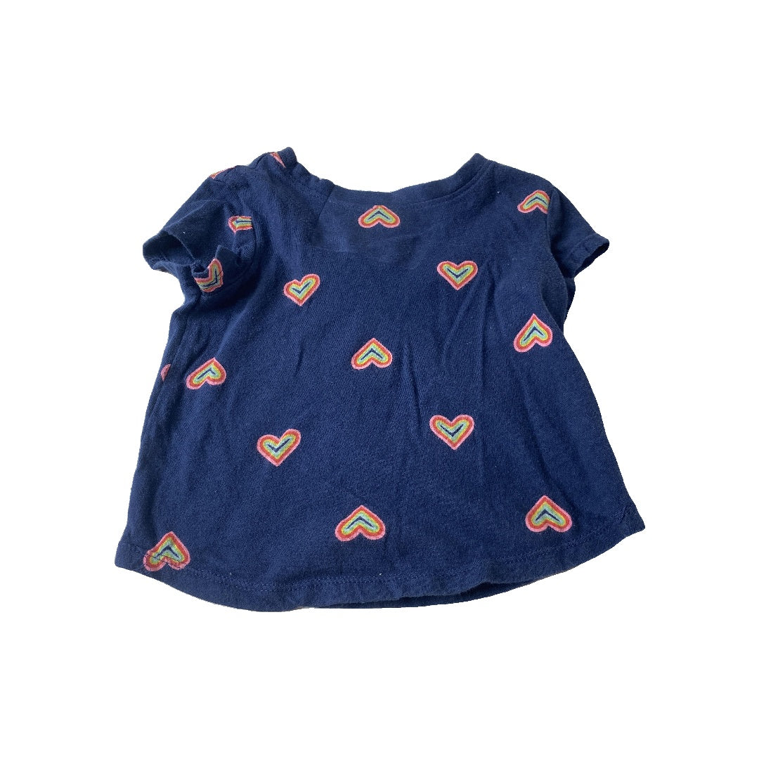 Old Navy Girls Blue | Hearts T-Shirt Size: 12-18 months Blue | Hearts