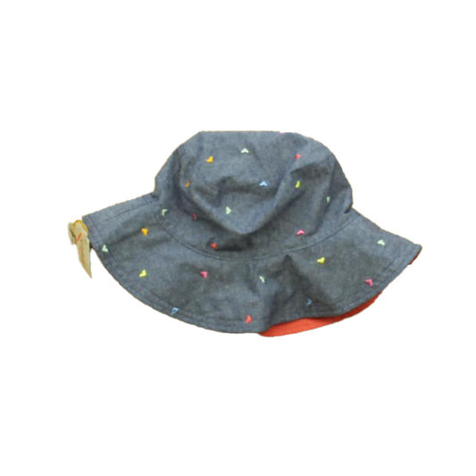 Cat & Jack Girls Blue Hearts Hat Size: 2-5T