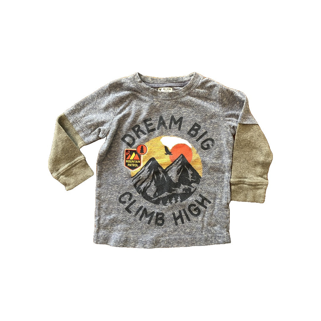 Jumping Beans Boys Blue | Heather | Words Long Sleeve T-Shirt Size: 2 years Blue | Heather | Words