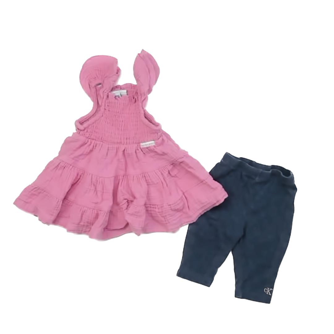 Calvin Klein Jeans Girls Pink | Blue Apparel Sets Size: 12 Months Pink | Blue