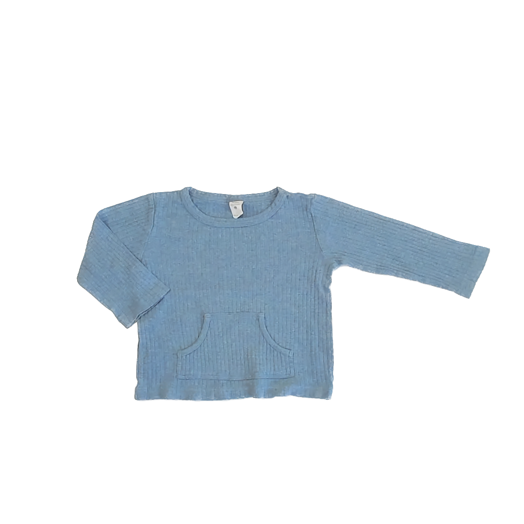 Kate Quinn Girls Blue Heathered Long Sleeve Shirt Size: 2T Blue Heathered