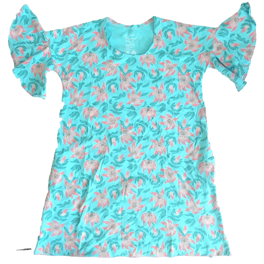Mightly Girls Blue Hibiscus Dress Size: 14 Years Blue Hibiscus