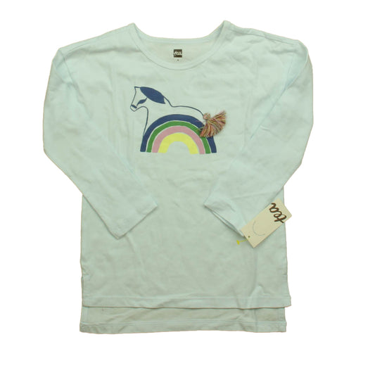 Tea Girls Blue Horse Long Sleeve T-Shirt Size: 4T Blue Horse