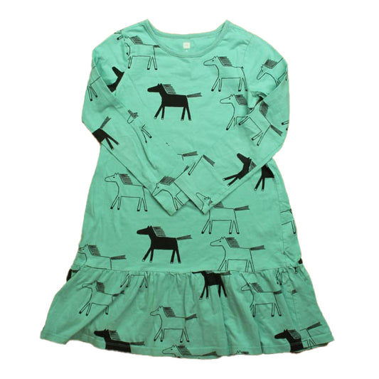 Tea Girls Blue | Horses Dress Size: 8 Years