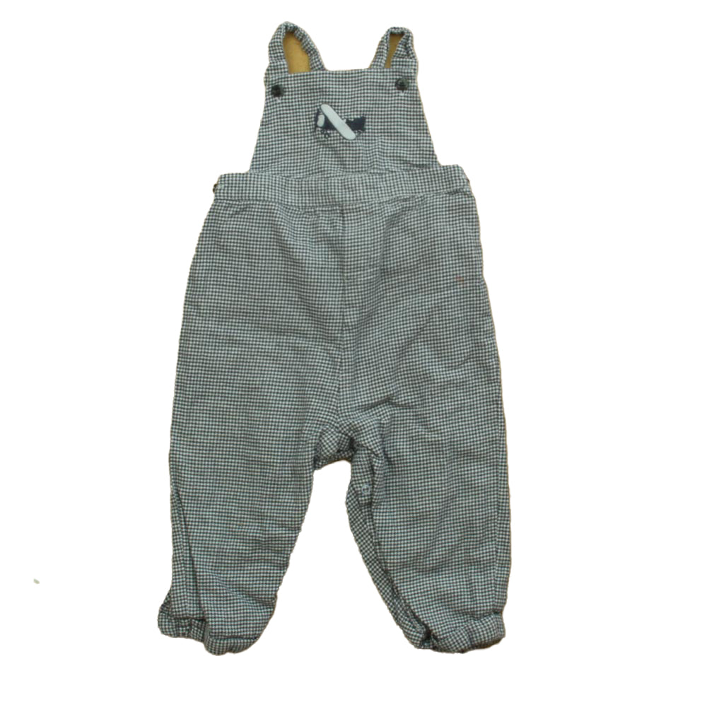 Janie and Jack Boys Blue Houndstooth Overalls Size: 12-18 Months