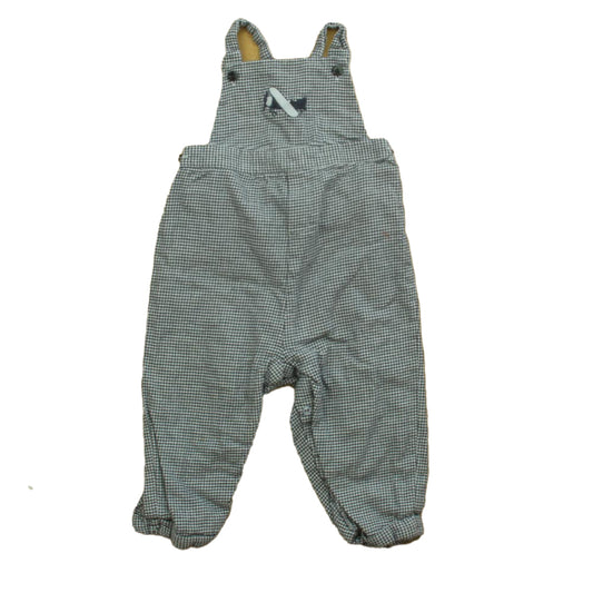 Janie and Jack Boys Blue Houndstooth Overalls Size: 12-18 Months