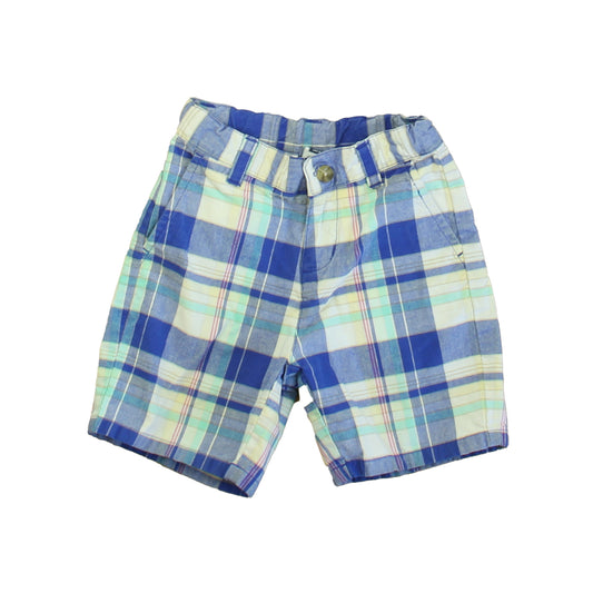 Janie and Jack Boys Blue | Ivory Plaid Shorts Size: 18-24 Months