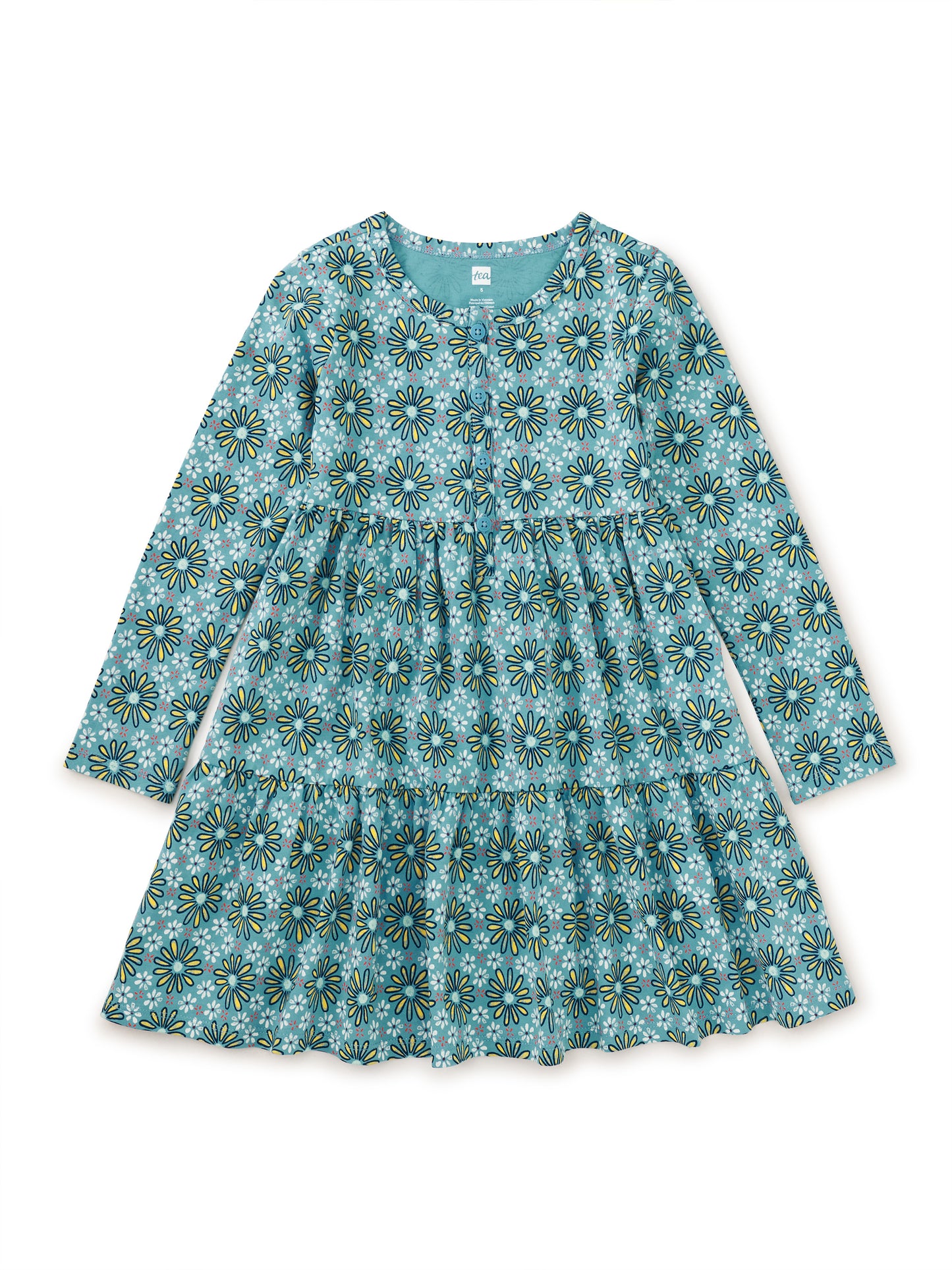 Tea Collection Girls Blue Iznik Tile Floral Dress Size: 9-12 Months Blue Iznik Tile Floral
