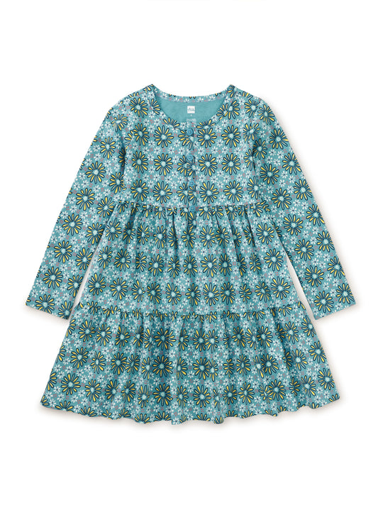 Tea Collection Girls Blue Iznik Tile Floral Dress Size: 9-12 Months Blue Iznik Tile Floral