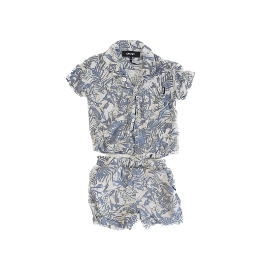 DKNY Boys Blue Leaves Apparel Sets Size: 18 Months Blue Leaves