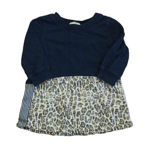 Splendid Girls Blue | Leopard Dress Size: 6-12 Months