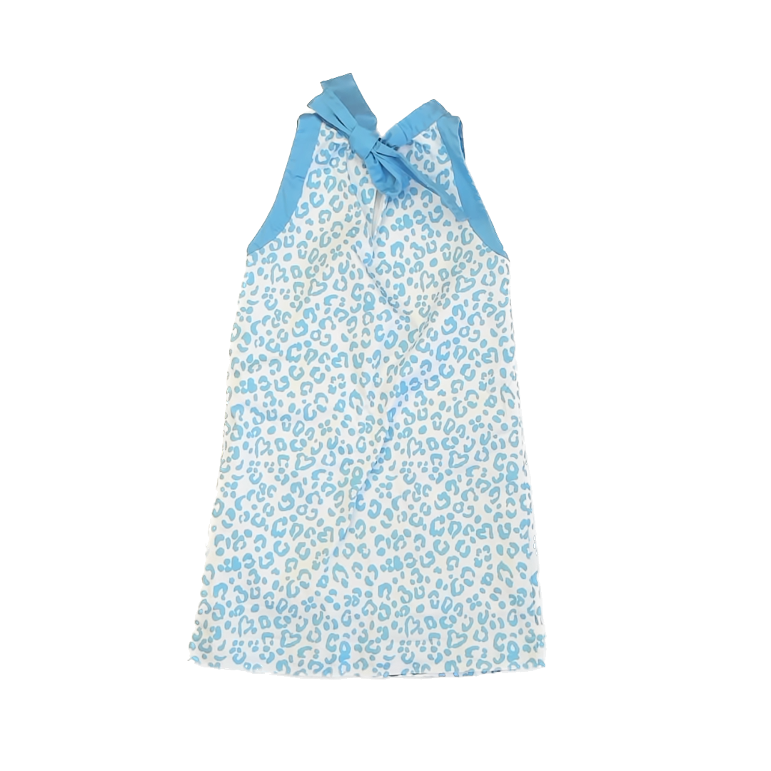 CPC Childrenswear Girls Blue Leopard Dress Size: 6 Years Blue Leopard