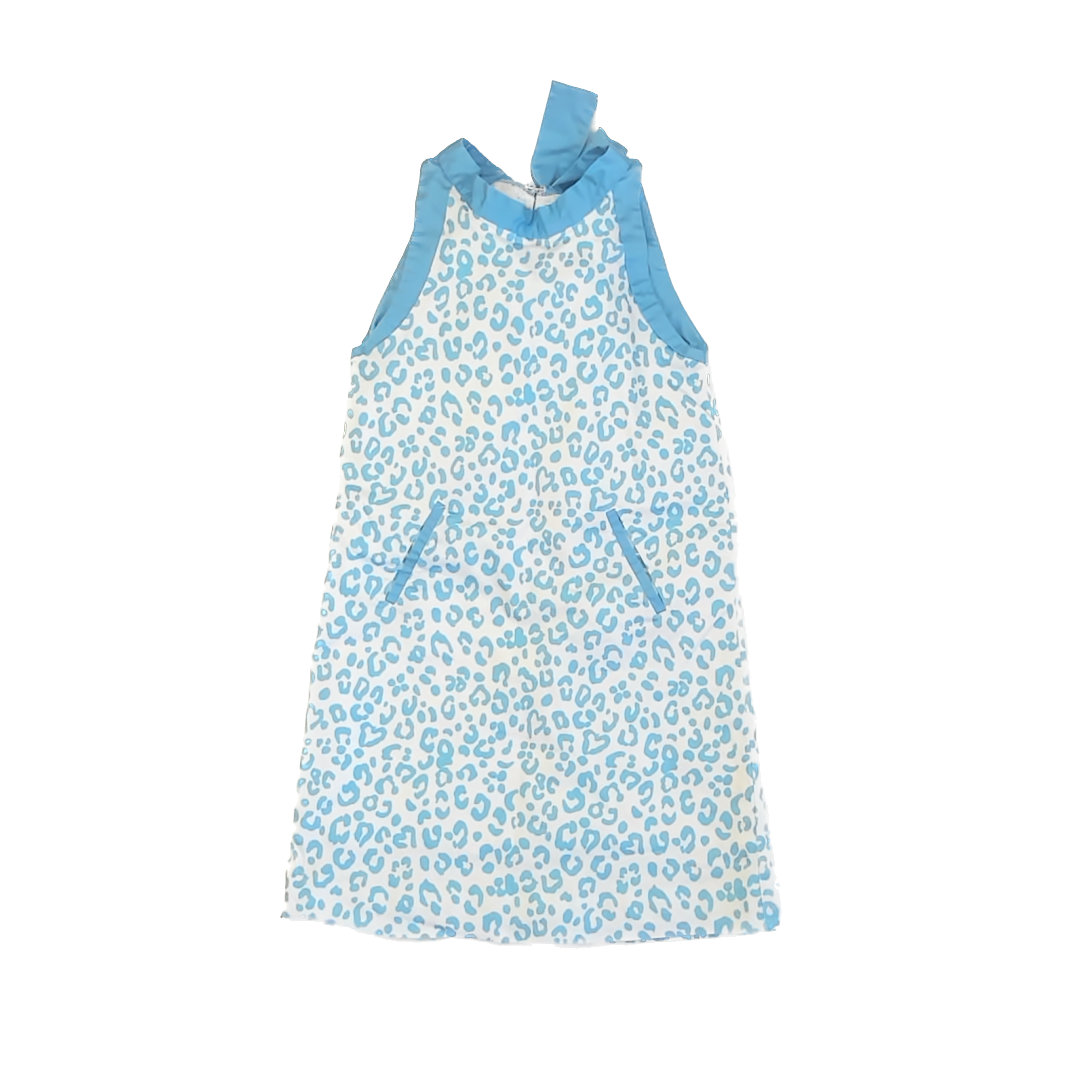 CPC Childrenswear Girls Blue Leopard Dress Size: 6 Years Blue Leopard