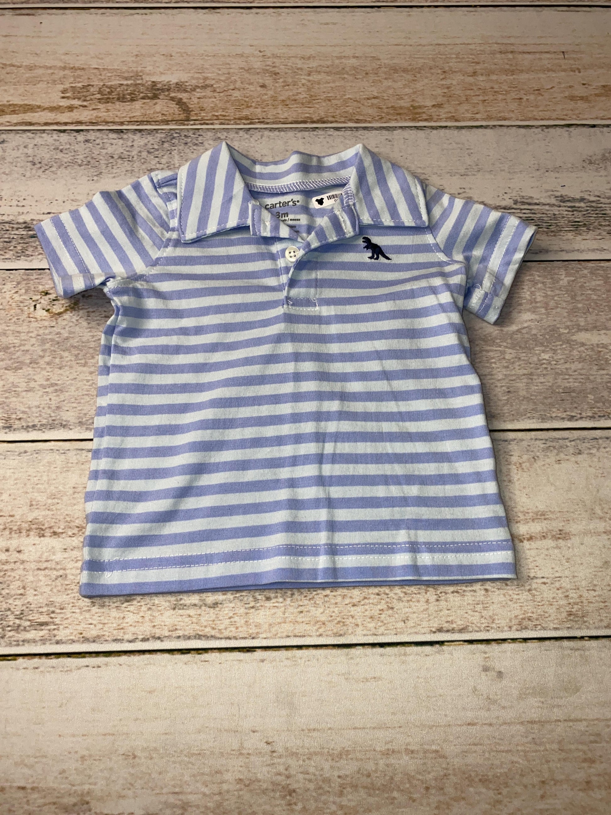 Carters Boys Blue | Light Blue | Striped Polo Shirt Size: 3 months Blue | Light Blue | Striped