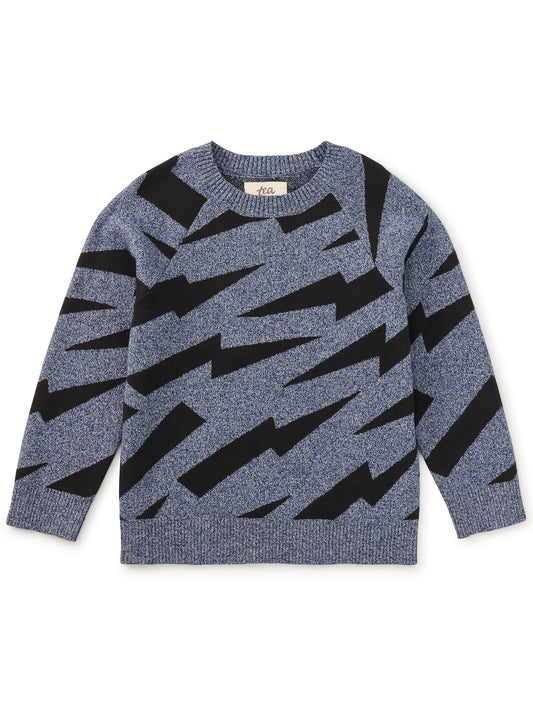 Tea Collection Boys Blue Lightning Sweater Size: 4-5T Blue Lightning