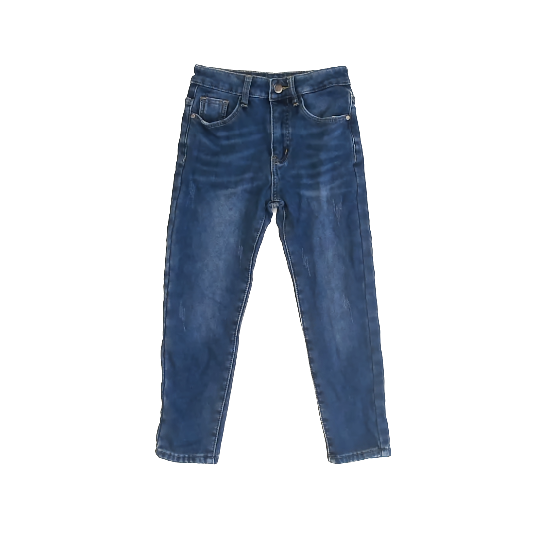 Unknown Girls Blue Lined Jeans Size: 8 Years Blue Lined