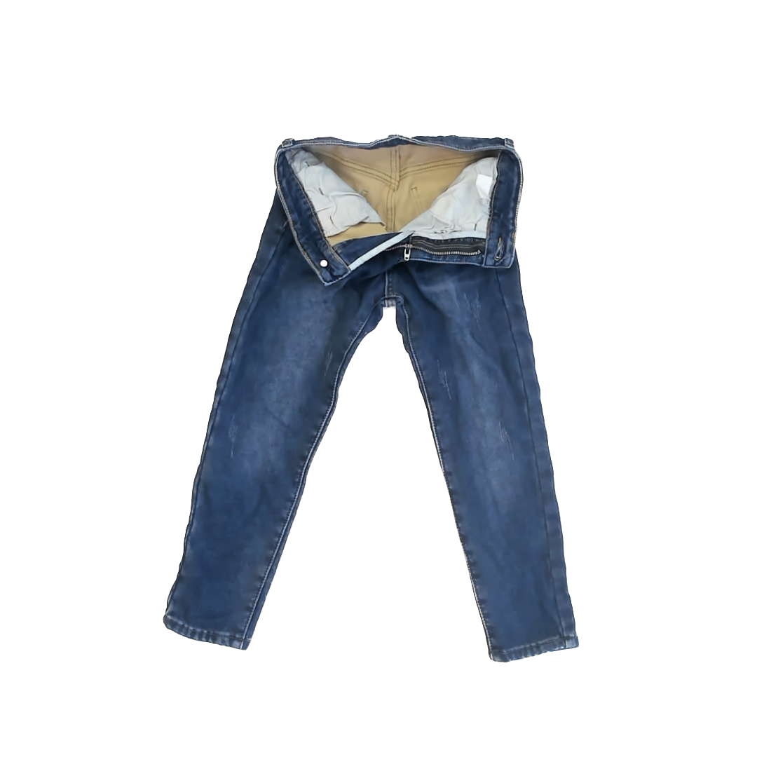 Unknown Girls Blue Lined Jeans Size: 8 Years Blue Lined