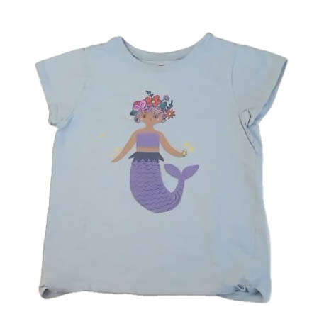 Tea Collection Girls Blue Mermaid T-Shirt Size: 8 Years Blue Mermaid
